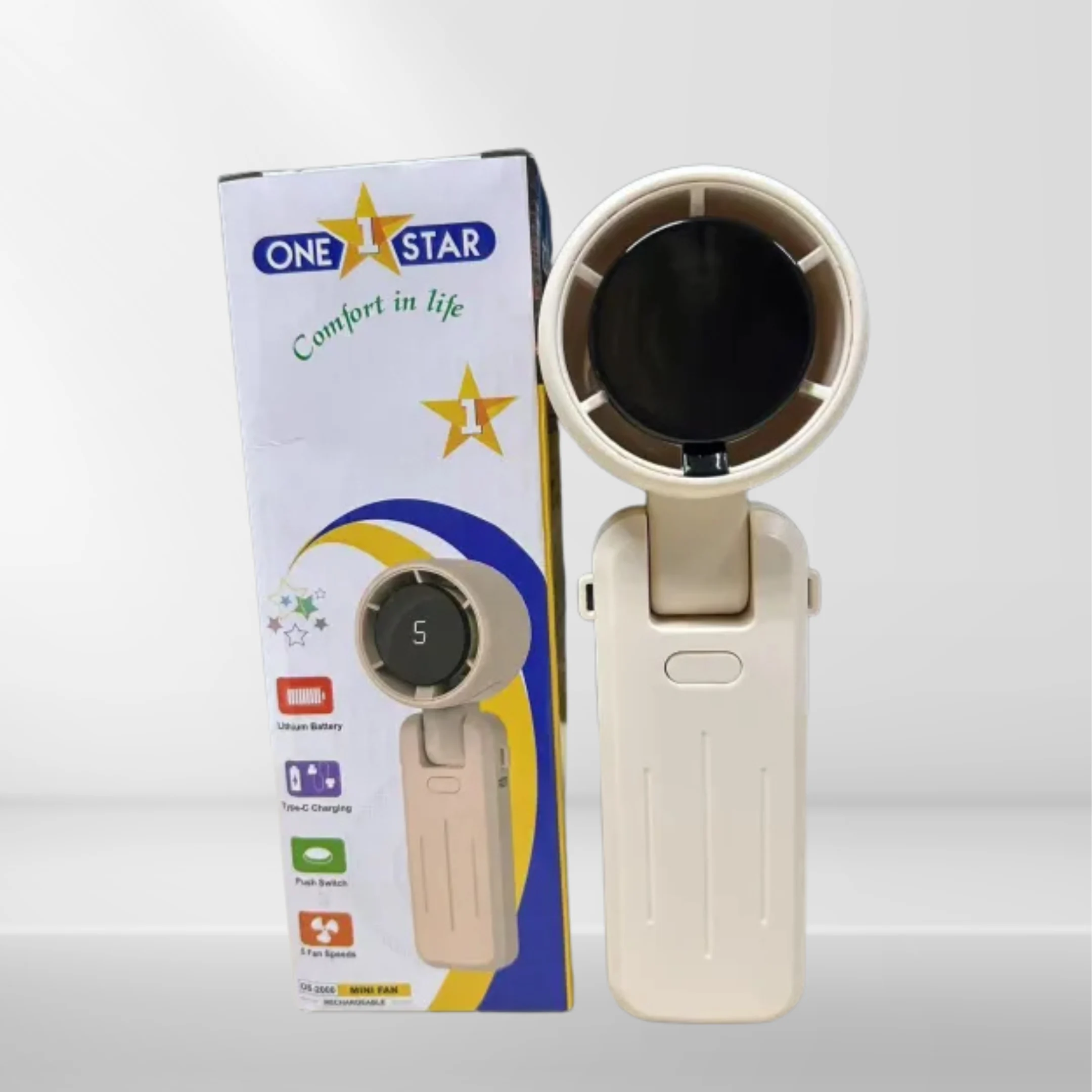 ONE STAR OS-2000 Mini Fan Rechargeable Hand Fan