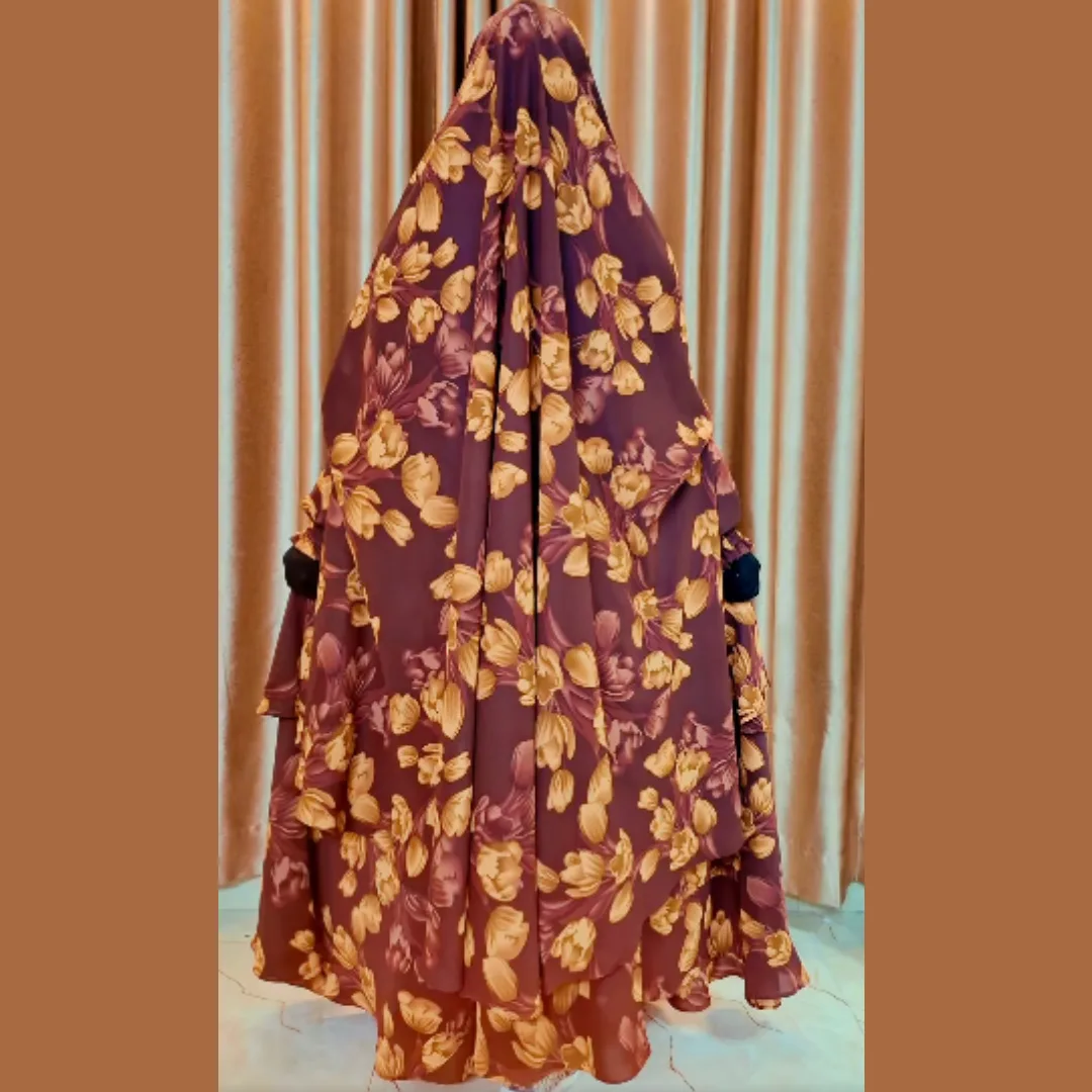 Cherry Georgette Fabric Khimar Scarf Set CG107